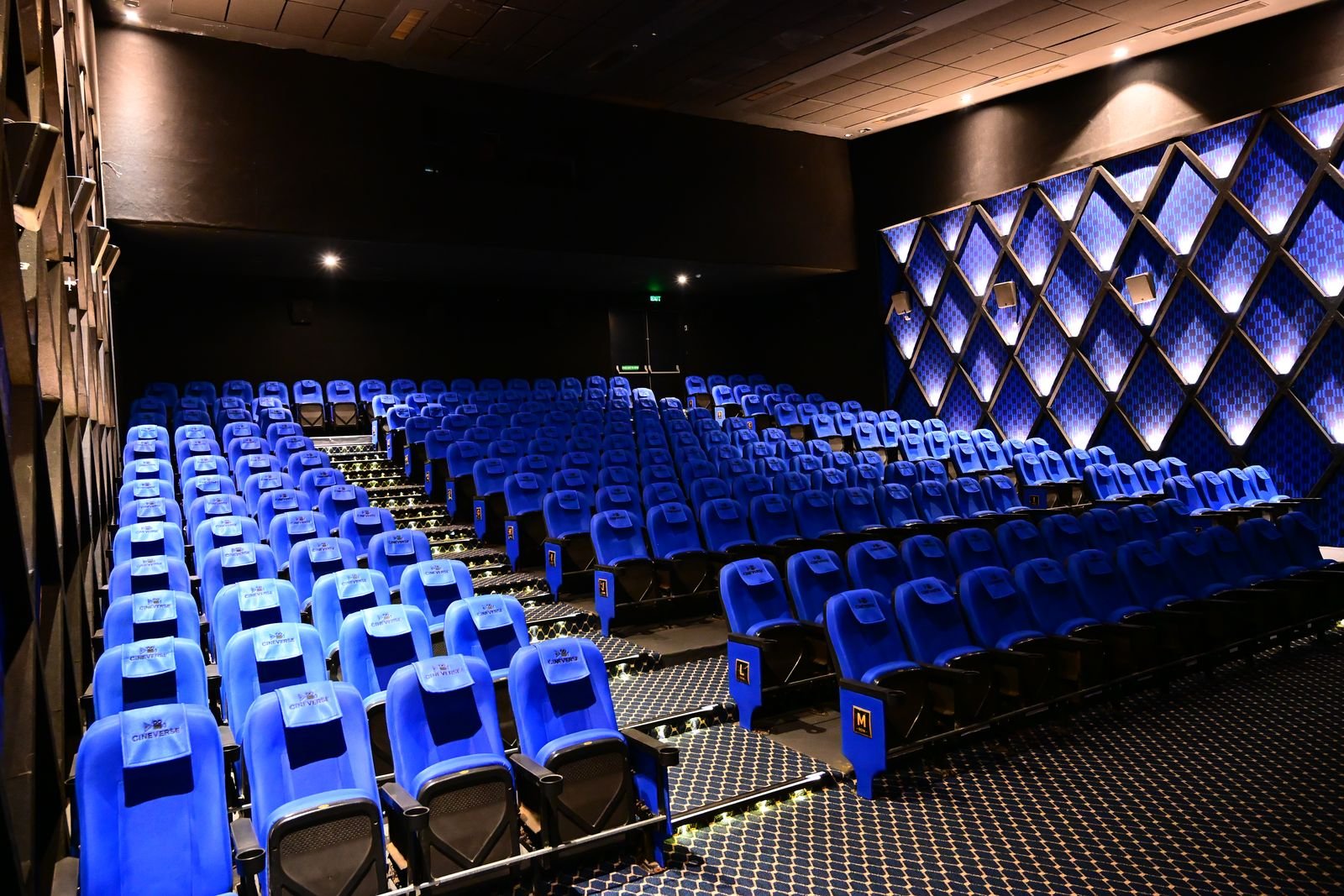 A wide Cineverse Multiplex auditorium ready for a family matinee